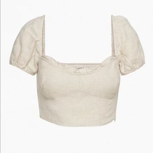 NWT Aritzia Wilfred Wander Linen Blouse Size Small